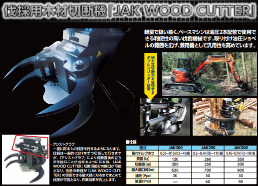 伐採用木材切断機「JAK WOOD CUTTER」