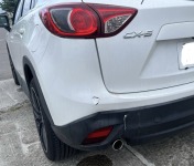 CX-5のぶつけてしまったリアバンパーを同色リサイクル品に交換修理