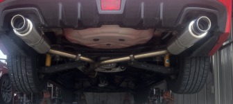 WRXの持ち込みマフラー取り付け！中古品のHKSマフラーに交換！