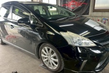 車高が低く不便なのでプリウスαに装着テイン車高調の車高上げ調整