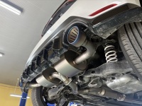 トヨタ GRヤリス GXPA16 GEN2（後期）DATブーストアップ その① 排気系チューン HKS SUPER TURBO MUFFLER Ti＆メタルキャタライザー取り付け