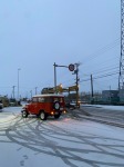 雪 時々 雷＋霰の日。ランクル40無事納車完了です！オリジナルシートカバー付けてみました♪