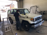 ランクル77ナローフェンダーミラー入庫！！静岡県にBJ44ホワイトボディ陸送納車致しました！！