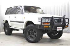 ランクル80後期最終型ＶＸ純正ホワイト！ディーゼルターボ観音ドアOP前後デフロック付走行28.6万キロ！