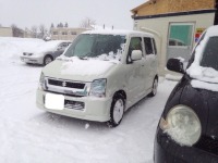 スズキワゴンR 雪道での自動車交通事故！対物賠償保険使用の板金塗装修理！