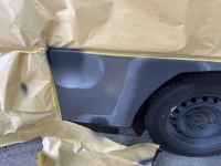 トヨタカムロード・キャンピングカーの左側面を板金塗装(部分修理)