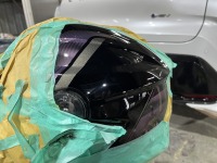 SHOEIバイクヘルメットGT-Air3についたクレーター状の傷を修理