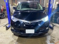 エスティマの持ち込みLEDヘッドライトバルブ交換修理＆パンク修理