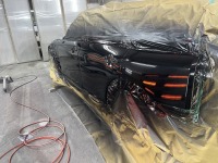 左側全面をぶつけてしまいキズだらけのミニクラブマンを板金修理