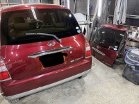 ミラジーノのユーザー車検代行！入庫機会にリアゲート/ドアミラー交換修理！