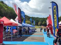 明日開幕の全日本トライアル選手権にトランポ仕様キャラバンを展示